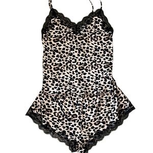 Victoria's Secret Leopard Print Chemise with Black Lace